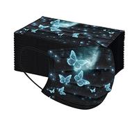 PEKLOKIW 50 pièces Imprimé en Dentelle Adulte Masque Jetable (3 Couches), Anti-Poussière Respirable Earloop Bouche Masque De Visage, Le Masque De Bon Confort Masque Halloween Écharpe Bandana (#24)