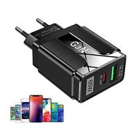 PEKMAR Chargeur Mural de Type C, Bloc de Charge Rapide - Chargeurs PD 3.0 Double Port de Type C Chargeur de téléphone 65 W,Gan Technology Qc3.0 pour Ordinateurs Portables, téléphones Mobiles