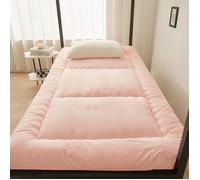 PeKmaR Tatami Floor Mattress, Single Thick Japanese Futon Portable Roll-Up Folding Mattress for Boys Girls Dorm Pink100 x 190 cm