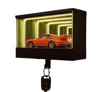 Pekoluta Infinity Porte-clés De Garage, Crochets Créatifs pour Clés De Voiture De Course Fixés Au Mur avec Lumières LED, Porte-clés De Garage, Décoration D'intérieur pour Cadeau D'amateur De Voiture