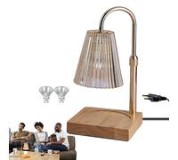 Pekoluta Lampe Chauffe-Bougie, Lumière Chauffe-Bougie pour Cire parfumée, Lanterne Chauffe-Bougie avec variateur, minuterie, 2 Ampoules pour veilleuse Ambre à Hauteur réglable