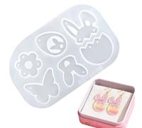 Pekoluta Moule À Boucles d'oreilles en Silicone - Gabarit DIY pour Activités de Pâques | Design Papillon Fleur Lapin Œuf pour Création Bijoux | Accessoire Polyvalent