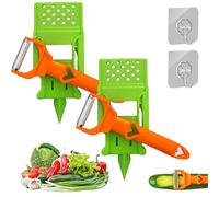 Pelador Multifoncional 2 en 1 - Éplucheur double en acier inoxydable pour julienne et légumes, presse-citron, coupe-pommes de terre, éplucheur multi-usage pour fruits et légumes (2 pièces)
