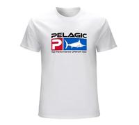 Pelagic Fisher Offshore T Shirt Men Fishing Graphic Tee Summer Short Sleeve T-Shirt Cotton Pelagic Mans Tshirt White L