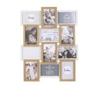 Home Deco Factory – Cadre photo multiple HD4218 – Pêle-mêle 12 vues bois et blanc 44x3x58 cm