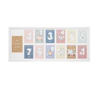 Pêle-mêle en bois 13 photos 1ère année H29,5cm blanc - Atmosphera createur d'interieur