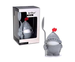 PELEG DESIGN Arthur Coquetier avec Cuillère - Porte-œuf Rigolo en Forme de Chevalier pour Œufs à la Coque, Cadeau de Cuisine Insolite et Accessoire de Petit-Déjeuner Créatif pour Enfants