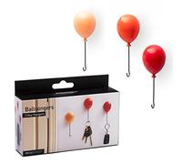 Peleg Design Balloongers : crochets à clés pour mur - Porte-clés en forme de ballon amusant pour mur | Lot de 3 crochets décoratifs | Crochets à clés avec 3 options d'installation