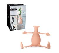 Peleg Design Florino - Petit Vase à Fleurs en Silicone Flexible - Mini Vase Décoratif pour Table de Salon, Étagère et Bureau - Idée Cadeau - Pêche
