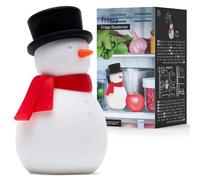 PELEG DESIGN Freezy Désodorisant pour Réfrigérateur - Bonhomme de Neige Rigolo pour Bicarbonate de Soude, Absorbant d'Odeurs Réutilisable en Silicone, Accessoire de Cuisine Insolite, Blanc