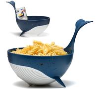 Peleg Design Pastail Passoire à pâtes moyenne en plastique en forme de baleine pour égoutter les pâtes (jusqu'à 3 portions), légumes et fruits