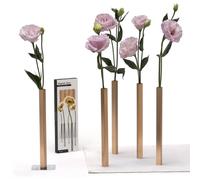 Peleg Design - Petit Vase Deco Table, Lot de Vases (5) en Aluminium Doré pour Decoration Table | 24 x 1,5 x 1,5 cm | pour Fleurs Réelles et Artificielles (Or)