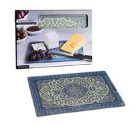 Peleg Design Rugboard Mini Planche à Découper en Verre Trempé, 18,8 × 27,9 cm - Planche Décorative Motif Tapis Persan, Plateau de Service et Dessous de Plat Résistant à la Chaleur