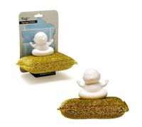 PELEG DESIGN Yogi Porte-Éponge Original - Support Éponge Rigolo pour Évier avec Ventouse - Figurine de Méditation Déco de Cuisine - Éponge Incluse