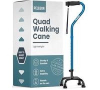 PELEGON Quad Cane (136,1 kg) - Canne de marche réglable avec une grande base à 4 broches pour plus d'équilibre et de stabilité, cannes de marche pour personnes âgées, canne de marche pour homme et