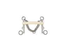 Pelham droit Soyo Happy mouth weymouth "olain" Blanc 125 mm