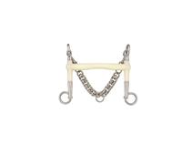 Pelham fixe Soyo Happy mouth weymouth "rigid ported" Blanc 135 mm