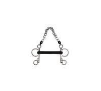 Pelham pour cheval caoutchouc rigide droit Metalab Argenté 135 mm