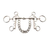 Pelham pour cheval Korsteel Thumb Rugby Argenté 14 cm