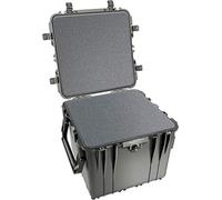 PELI 0340 valise cubique avec poignées latérales, de traction et roulettes, étanche à l'eau et à la poussière IP67, capacité de 96L, fabriquée aux États-Unis, avec mousse personnalisable, noire