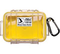 PELI 1010 petit boîtier de protection pour composants sensibles, indice IP67, capacité de 0,1L, fabriqué aux États-Unis, revêtement clair/jaune