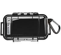 PELI 1015 micro boîtier étanche pour protéger les petits appareils à l'extérieur, étanche IP67, capacité de 0,1L, fabriqué aux États-Unis, revêtement noir/noir