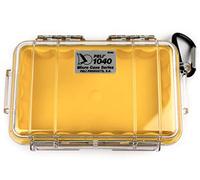 PELI 1040 micro boîtier de protection pour téléphone portable et petit Matériel, étanche IP67, capacité de 0,7L, fabriqué aux États-Unis, doublure transparente/jaune
