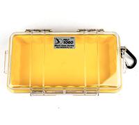 PELI 1060 micro boîtier de protection des dispositifs sensibles, étanche IP67, capacité de 1,3L, fabriqué aux États-Unis, doublure claire/jaune