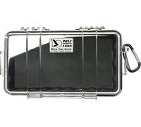PELI 1060 micro boîtier de protection pour petits objets, étanche à l'eau et à la poussière, indice de protection IP67, capacité de 1,3L, fabriqué aux États-Unis, doublure transparente/noire