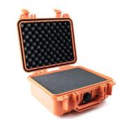 PELI 1200 valise de protection pour appareils sensibles, IP67 étanche à l'eau et à la poussière, capacité de 4L, fabriquée aux États-Unis, avec insert en mousse personnalisable, couleur: orange