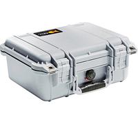PELI 1400 valise de protection résistante aux chocs, étanche IP67, capacité de 9L, fabriquée en Allemagne, sans mousse, couleur: argentée