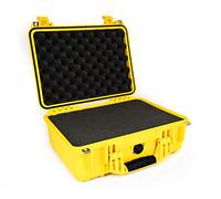 PELI 1450 valise antichoc étanche pour Matériel de valeur, IP67 étanche à l'eau et à la poussière, capacité 15L, fabriquée en Allemagne, avec insert en mousse personnalisable, jaune