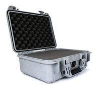 PELI 1450 valise de protection résistant aux chocs, IP67 Étanche à l'eau et à la poussière, capacité de15L, fabriqué en Allemagne, avec insert en mousse personnalisable, couleur: argentée