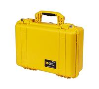 PELI 1500 valise antichoc pour caméra, drone et équipement électronique, étanche IP67, capacité de 19L, fabriquée en Allemagne, avec insert en mousse personnalisable, jaune