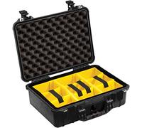 PELI 1500 Valise de protection antichoc pour caméra d'extérieur, étanche à l'eau et à la poussière IP67, capacité de 19L, fabriquée en Allemagne, avec séparateur rembourré, couleur: noire