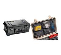 PELI 1510 Valise à roulettes Professionnelle résistante aux Chocs, étanche à l'eau et à la poussière IP67, capacité 27L & 1519 Pochette Couvercle, Accessoire de la Valise Peli Protector Originale