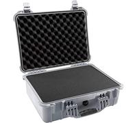 PELI 1520 valise de protection résistante aux chocs, IP67 étanche à l'eau et à la poussière, capacité de 24L, fabriquée en Allemagne, avec insert en mousse personnalisable, couleur: argentée