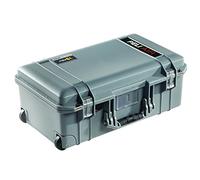 PELI 1535 Air Valise de protection légère à roulettes, résistante à l'eau et à la poussière, capacité de 27L, fabriquée aux US, avec insert en mousse personnalisable, couleur: gris