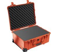 PELI 1560 gande valise pour équipement de caméra, étanche à l'eau et à la poussière IP67, capacité 44L, fabriquée en Allemagne, avec insert en mousse personnalisable, couleur: orange