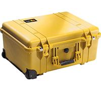 PELI 1560 valise antichoc pour équipement fragile avec roues et poignée télescopique, étanche à l'eau et à la poussière IP67, capacité de44L, fabriquée en Allemagne, sans mousse, jaune