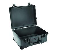 PELI 1560 valise de protection à roulettes, étanche à l'eau et à la poussière IP67, capacité de 44L, fabriquée en Allemagne, sans mousse, couleur: noire