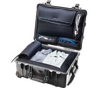 PELI 1560LOC valise étanche pour ordinateur portable, conforme à la norme IP67, capacité de 44L, fabriquée aux États-Unis, avec pochette détachable pour ordinateur et accessoires, couleur: noire