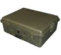PELI 1600 Valise de Protection; pour caméras, Drones et Instruments; Étanche, Antipoussière, Incassable; Volume 46 L; avec Mousse; Couleur: Vert OD