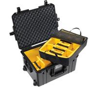 Peli 1607 Air Valise légère à roulettes pour Professional Drone, Camera and Video Equipment, résistante à l'eau et à la poussière, capacité de 63L, fabriquée aux US, avec diviseur rembourré, Noire