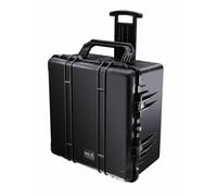 PELI 1640 conteneur de transport extrêmement robuste avec roues, IP67 étanche à l'eau et à la poussière, capacité de 130L, fabriqué aux États-Unis, avec séparateur rembourré, noir