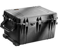 PELI 1660 valise de transport pour charges lourdes avec roulettes et poignée télescopique, étanche eau et poussière IP67, capacité de 160L, fabriquée en Allemagne, avec mousse personnalisable, noire