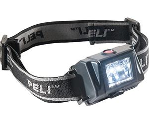 Peli 2610Z0 Lampe Frontale Premium à LED Homologuée ATEX Zone 0, Qualité Supérieure pour L'Industrie, Les Pompiers et Électriciens, Étanche IPX4, Couleur : Noire
