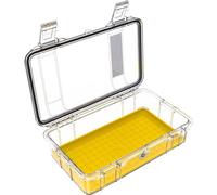 PELI M60 Micro Case - Valise de Protection compacte pour équipements précieux (GoPro, iPhone, Outils); Résistante à l’Eau, à la poussière et aux Chocs; Volume 2 L; Couleur : Jaune/Transparent
