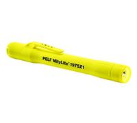 PELI Mitylite 1975Z1 Homologuée ATEX Zone 1, Lampe de Poche à LED, Lampe de Poche Premium, Haute Qualité pour L'Industrie, Les Artisans, Les Pompiers, IP68 Résistante à l'eau, Couleur : Jaune