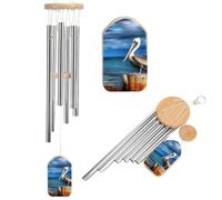 Pelican Carillon éolien commémoratif pour l'extérieur Ton profond 6 tubes en aluminium Carillon éolien de condoléances pour la perte d'une mère ou d'un père bien-aimé, cadeau funéraire de deuil